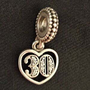 PANDORA “30 Years of Love” Charm – Sterling Silver